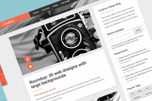 A free PSD Blog template web design