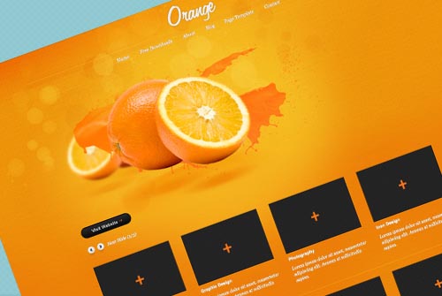 ‘Orange’ A free psd website template