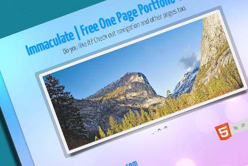 Immaculate: Free One Page Portfolio Website